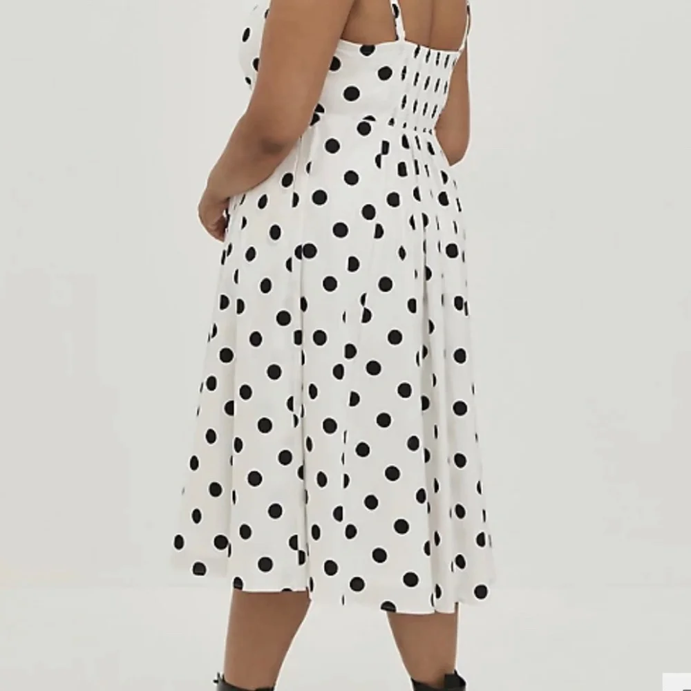 Polka Dot MIDI POPLIN FIT & FLARE DRESS - Picture 3 of 3